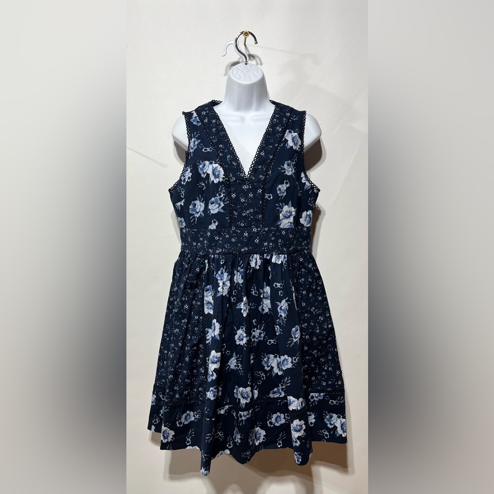 Kate Spade Prairie Rose Fit And Flare Dress With Pockets 100%‎ Cotton Size 12